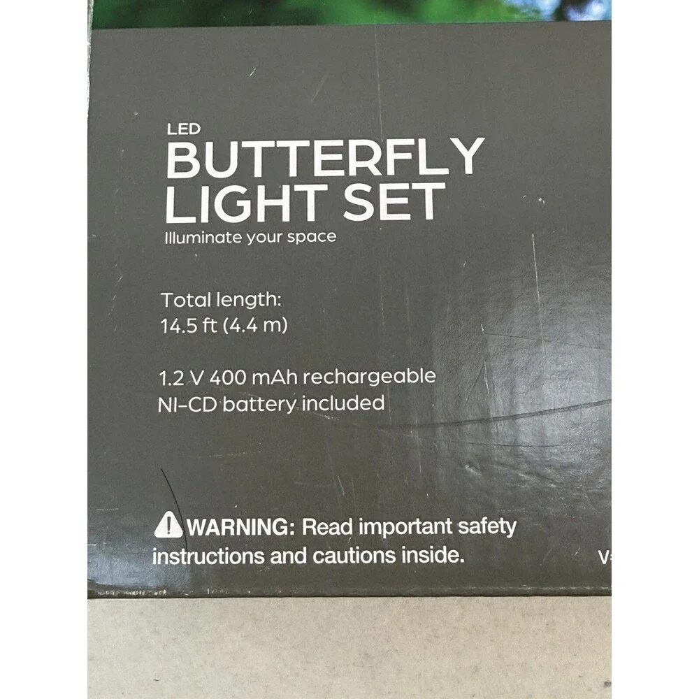 Lot 2 Solar Powered Fairy String Butterfly Lights Outdoor Decor Night Garden